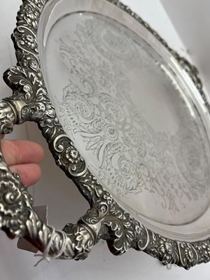 Lot 56 - A twin-handled silver tray