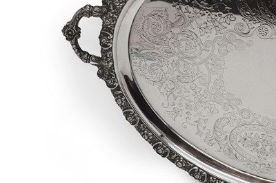 Lot 56 - A twin-handled silver tray