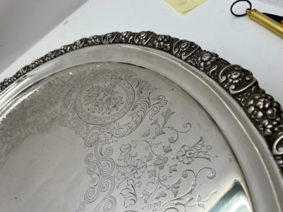 Lot 56 - A twin-handled silver tray