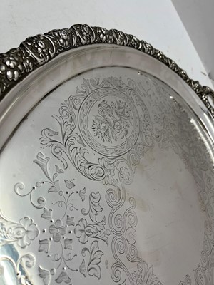 Lot 56 - A twin-handled silver tray