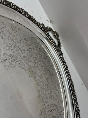 Lot 56 - A twin-handled silver tray