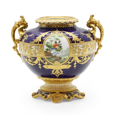 Lot 338 - A Royal Crown Derby twin handled vase