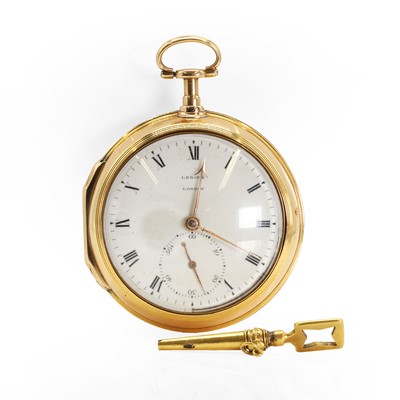 Lot 398 - A silver-gilt pair cased open faced pocket watch, by Leroux