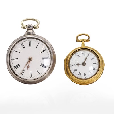 Lot 441 - Two pair cased open faced fusee pocket watches