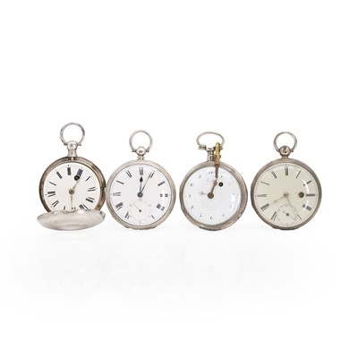Lot 443 - A group of silver fusee pocket watches