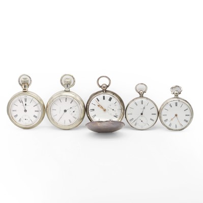 Lot 442 - A group of silver and base metal pocket watches