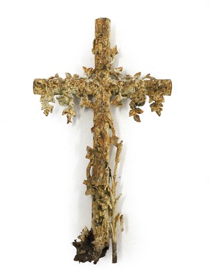 Lot 411 - A cast iron grave marker