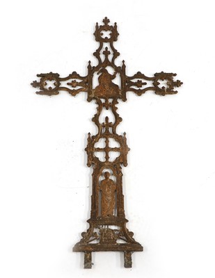 Lot 409 - A cast iron grave marker