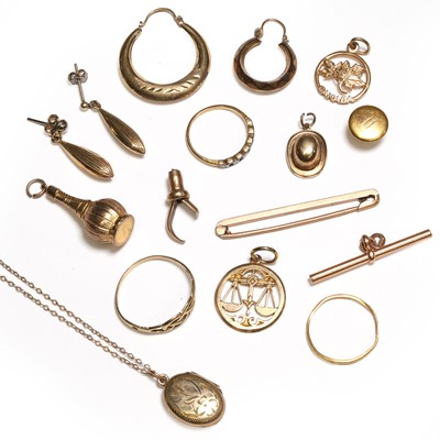 Lot 297 - A group of gold jewellery