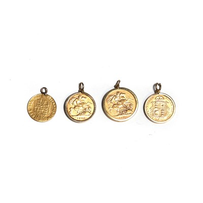 Lot 309 - A group of coin pendants