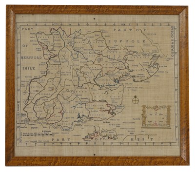 Lot 516 - A large needlework map sampler of Essex