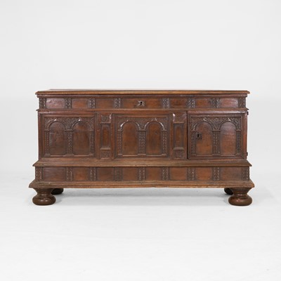 Lot 167 - A walnut coffer