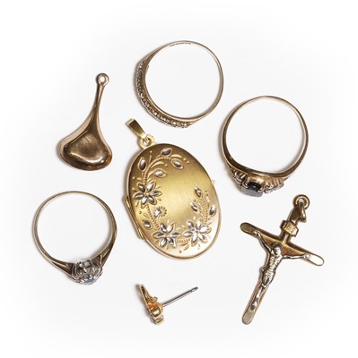 Lot 275 - A group of gold jewellery