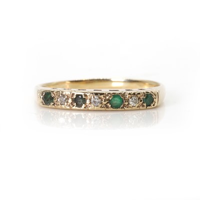 Lot 88 - A 9ct gold emerald and diamond ring