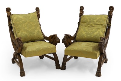 Lot 623 - A pair of carved chairs