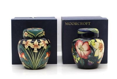 Lot 302 - A pair of Moorcroft pottery 'Golden Jubilee' ginger jars
