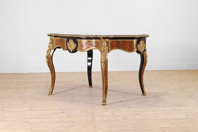 Lot 233 - A Louis XIV-style tortoiseshell, gilt-metal and ebonised wooden centre table