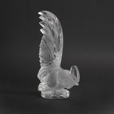 Lot 145 - A Lalique 'Coq Nain' glass car mascot
