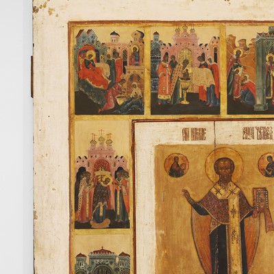 Lot 32 - A large icon of Saint Nicholas