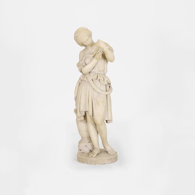 Lot 183 - A carved marble of a classical woman