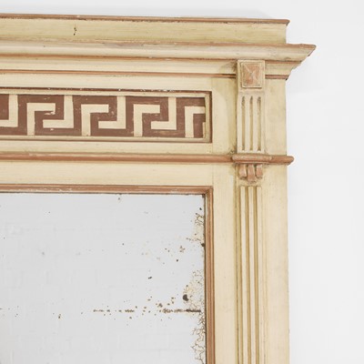 Lot 108 - A neoclassical painted pine pier mirror