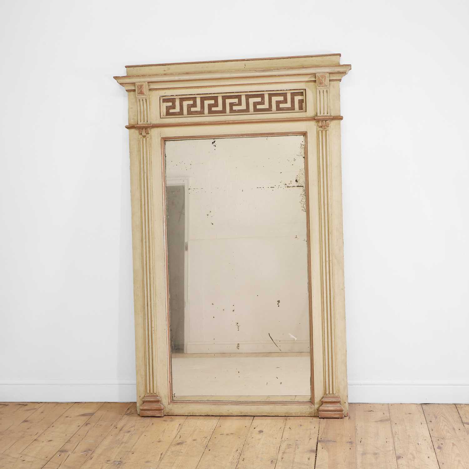 Lot 108 - A neoclassical painted pine pier mirror