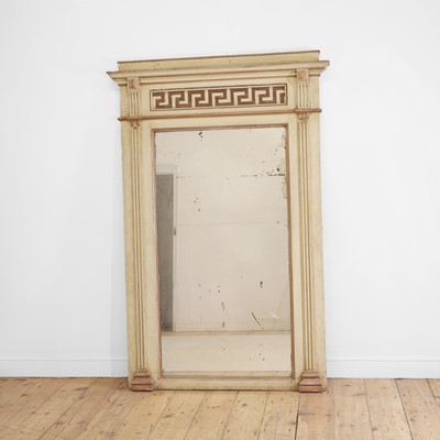 Lot 108 - A neoclassical painted pine pier mirror