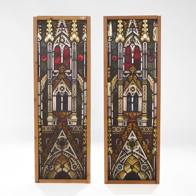 Lot 498 - A pair of stained-glass windowpanes