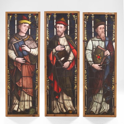 Lot 502 - A set of three stained-glass windowpanes