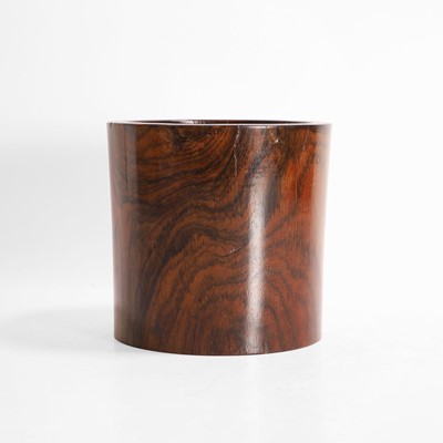 Lot 352 - A Chinese hardwood brush pot