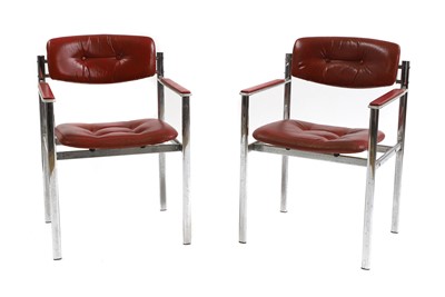 Lot 596 - A pair of chrome desk chairs