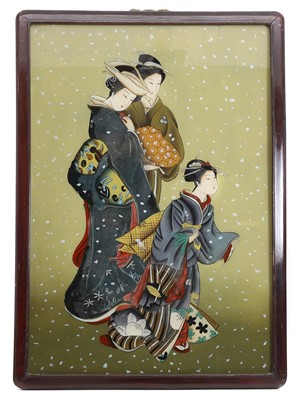 Lot 133 - A Chinese reverse painted panel