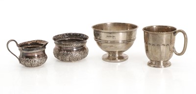 Lot 29 - A silver christening mug, a silver bowl