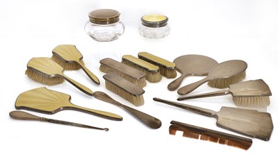 Lot 30 - Two silver-mounted dressing table sets