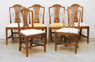 Lot 508 - A set of six Hepplewhite-style mahogany dining chairs