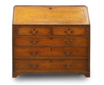 Lot 507 - A George III oak bureau