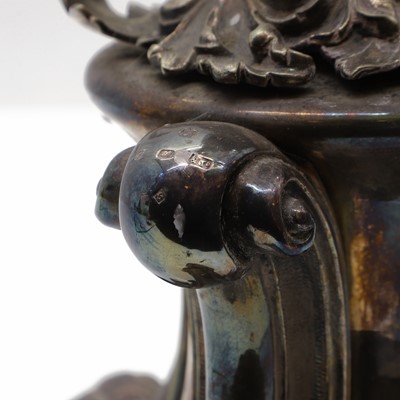 Lot 52 - A silver plated four branch candelabra by Elkington & Co.