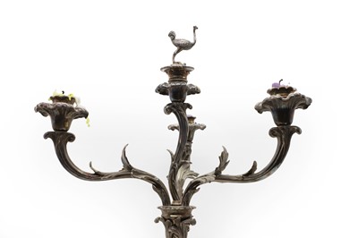 Lot 52 - A silver plated four branch candelabra by Elkington & Co.
