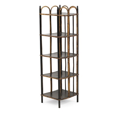 Lot 609 - A bamboo and ebonised five tier stand