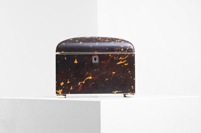 Lot 7 - A tortoiseshell double tea caddy