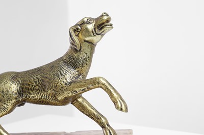 Lot 346 - A gilt-bronze model of a dog in the 17th century South German-style