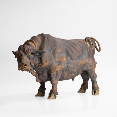 Lot 405 - A studio pottery figure of a bull