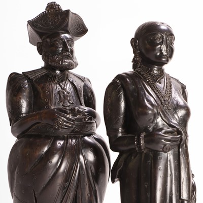 Lot 43 - Two Anglo-Indian or Dutch colonial ebony figures