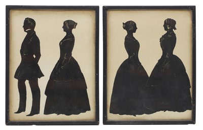 Lot 495 - A pair of double silhouette portraits