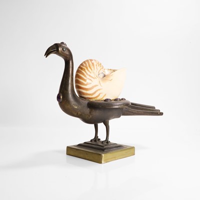Lot 68 - A metalware model of a peacock