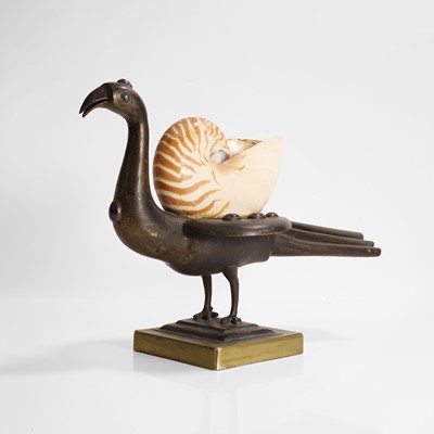 Lot 68 - A metalware model of a peacock