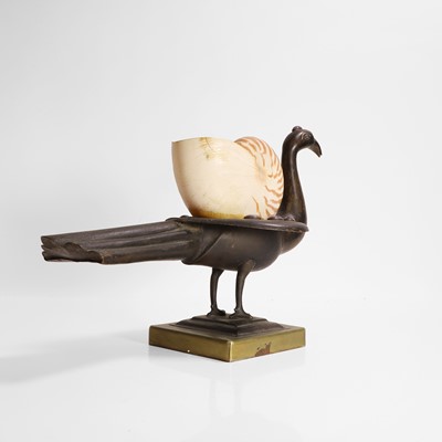 Lot 68 - A metalware model of a peacock
