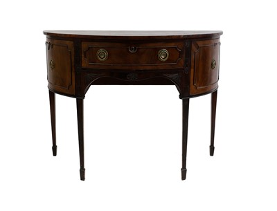 Lot 382 - A George III demi lune mahogany sideboard