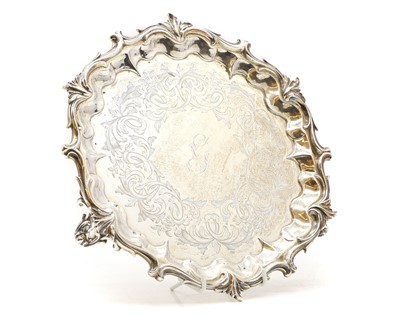 Lot 21 - A Victorian silver salver