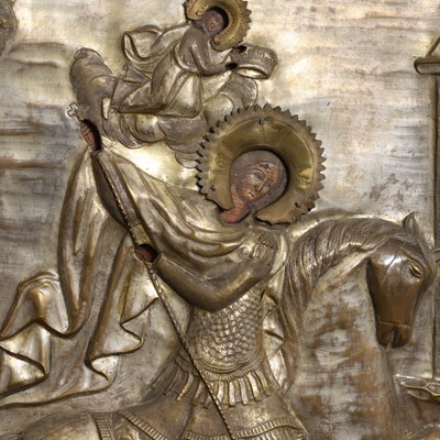 Lot 77 - An icon of the Miracle of George about the Serpent